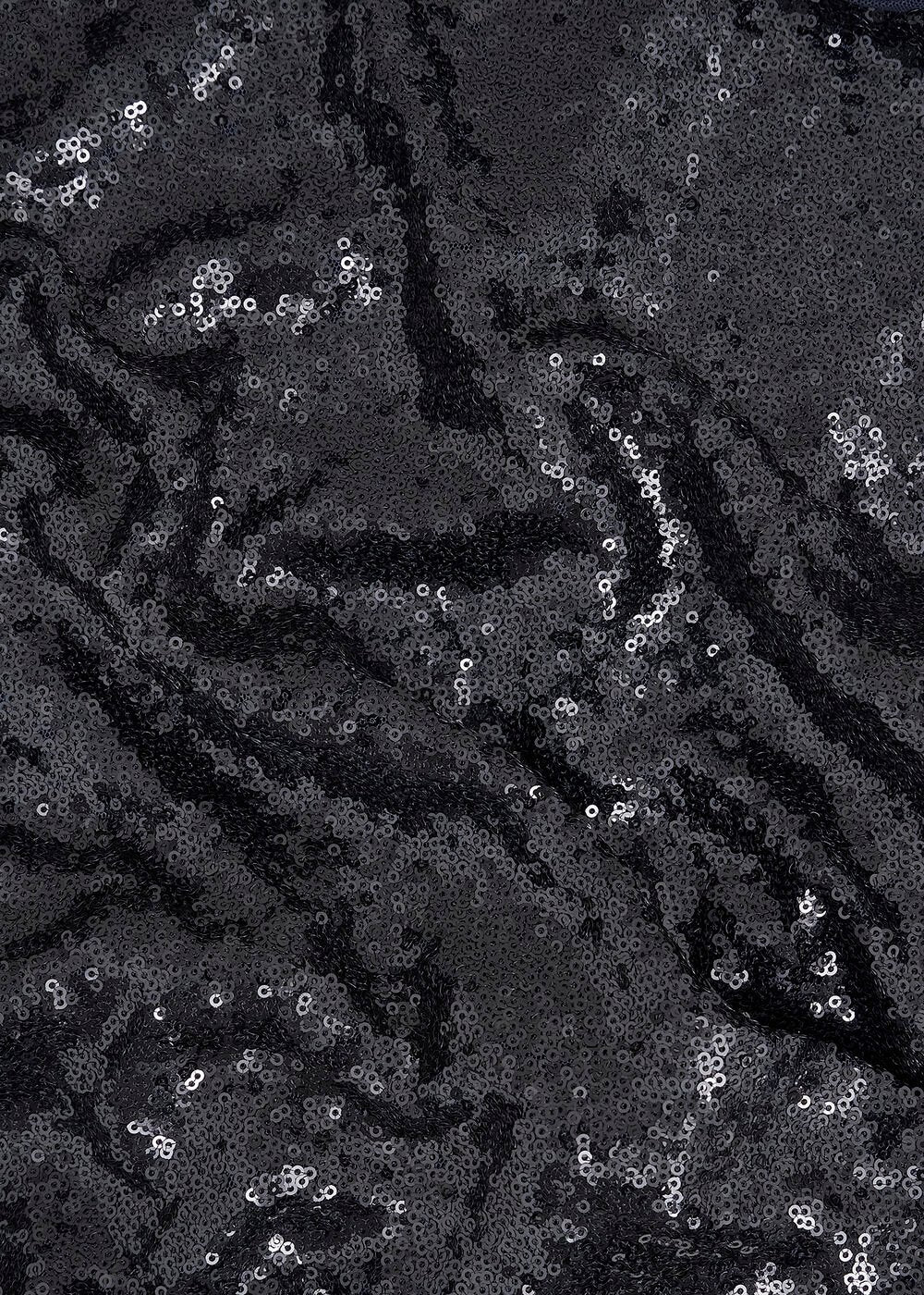 Navy Lilibet Sparkle Sequin Short Sleeve Top