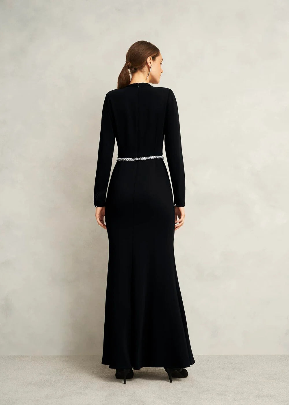 Black Meryl V Neck Maxi Dress