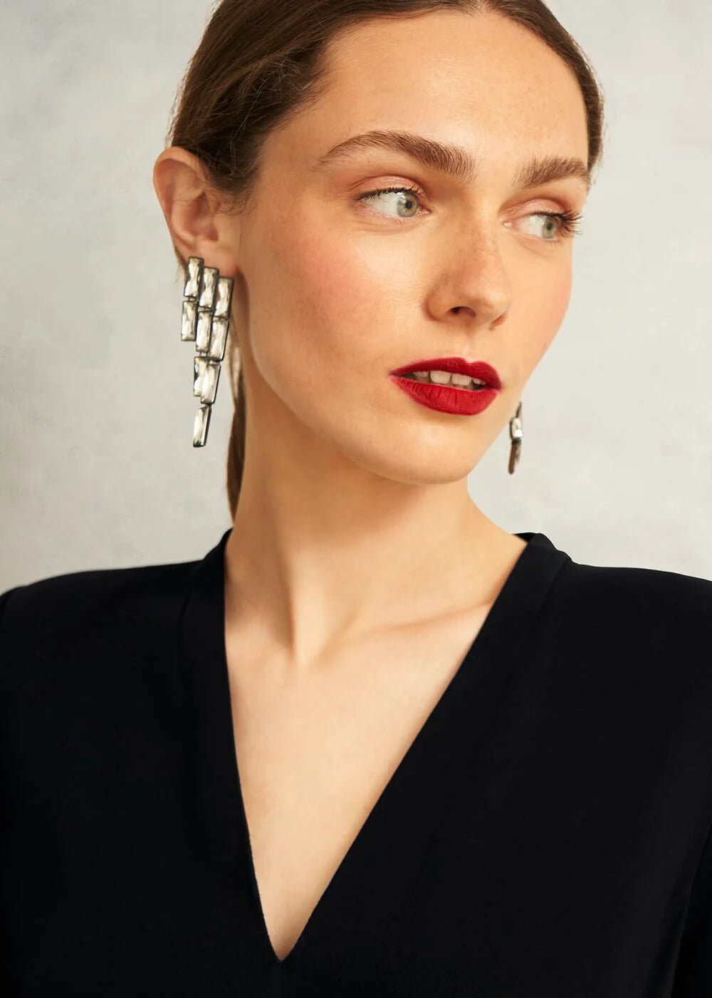 Black Meryl V Neck Maxi Dress