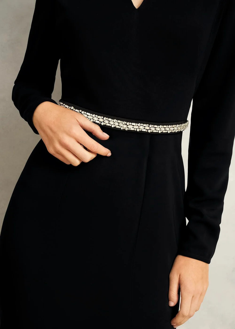 Black Meryl V Neck Maxi Dress