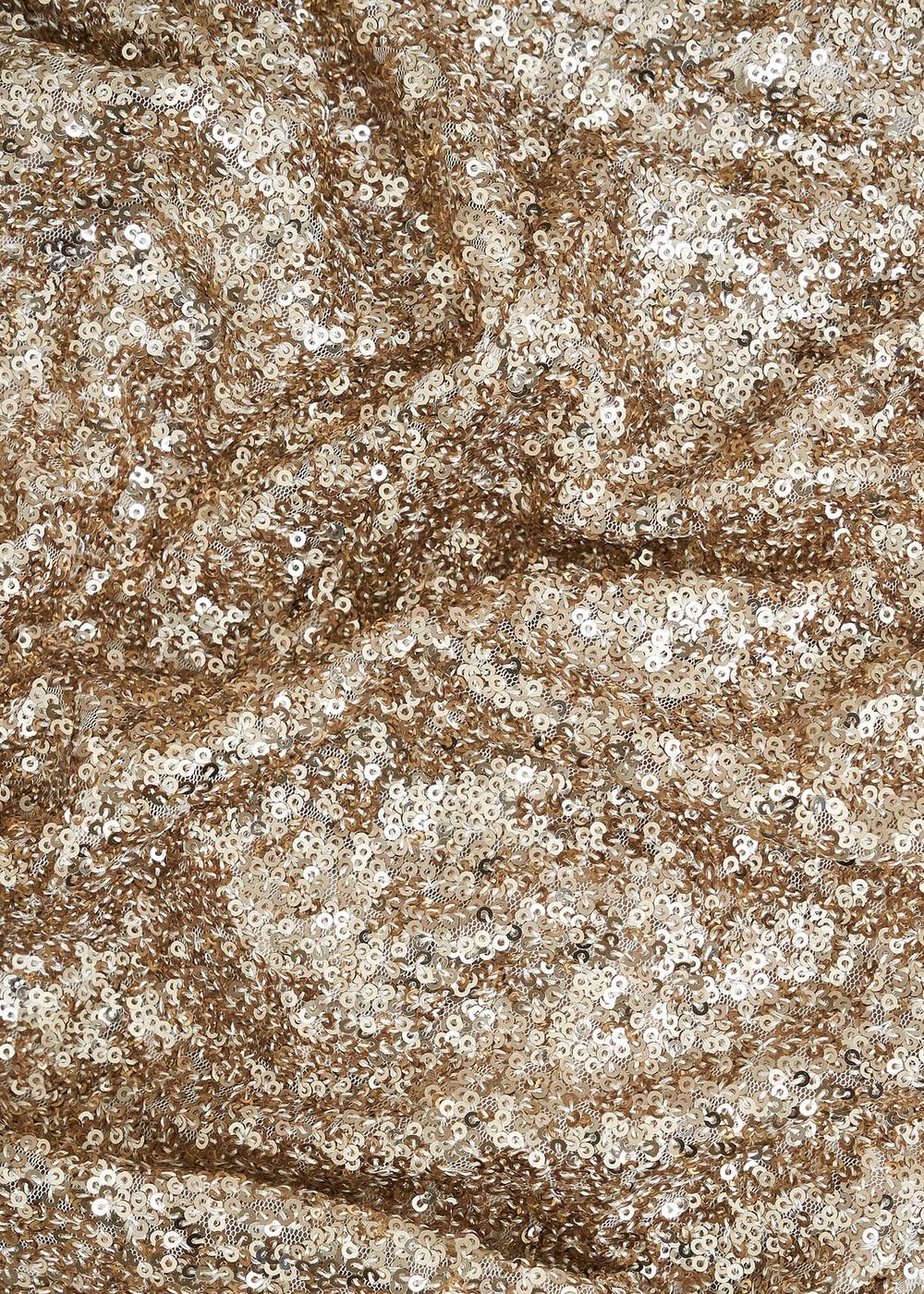 Champagne Shirley Sequin Trimmed Maxi Dress