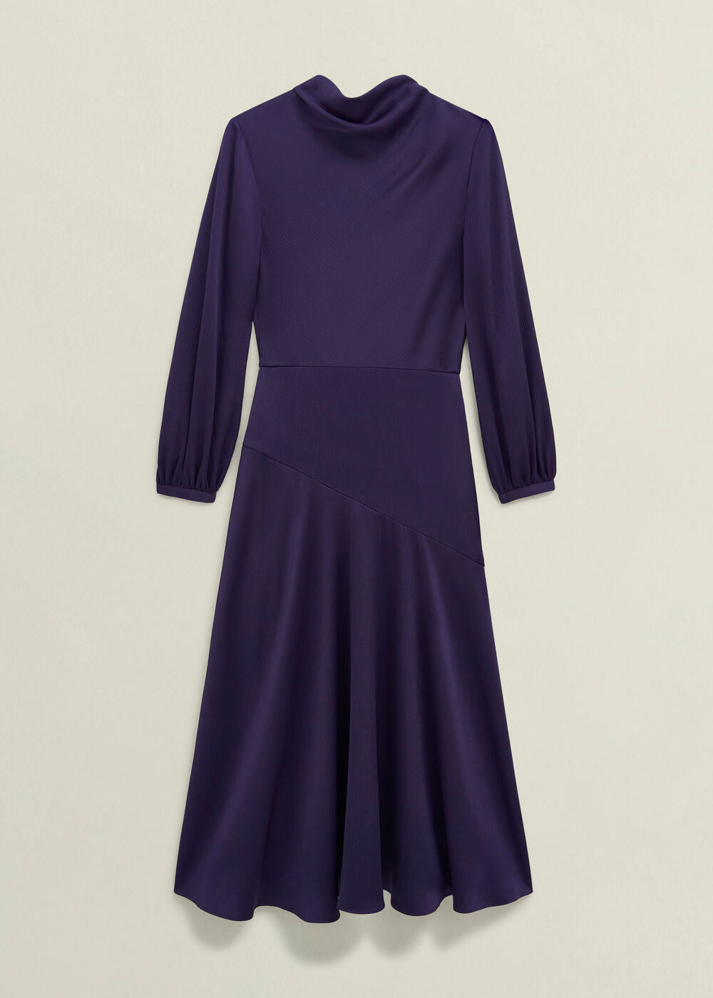 Midnight Purple Pearl Textured Satin Dress