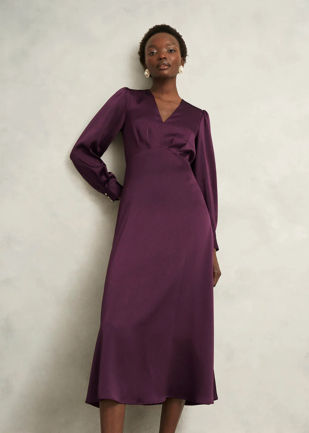 Onyx Red Anais Textured Satin Dress