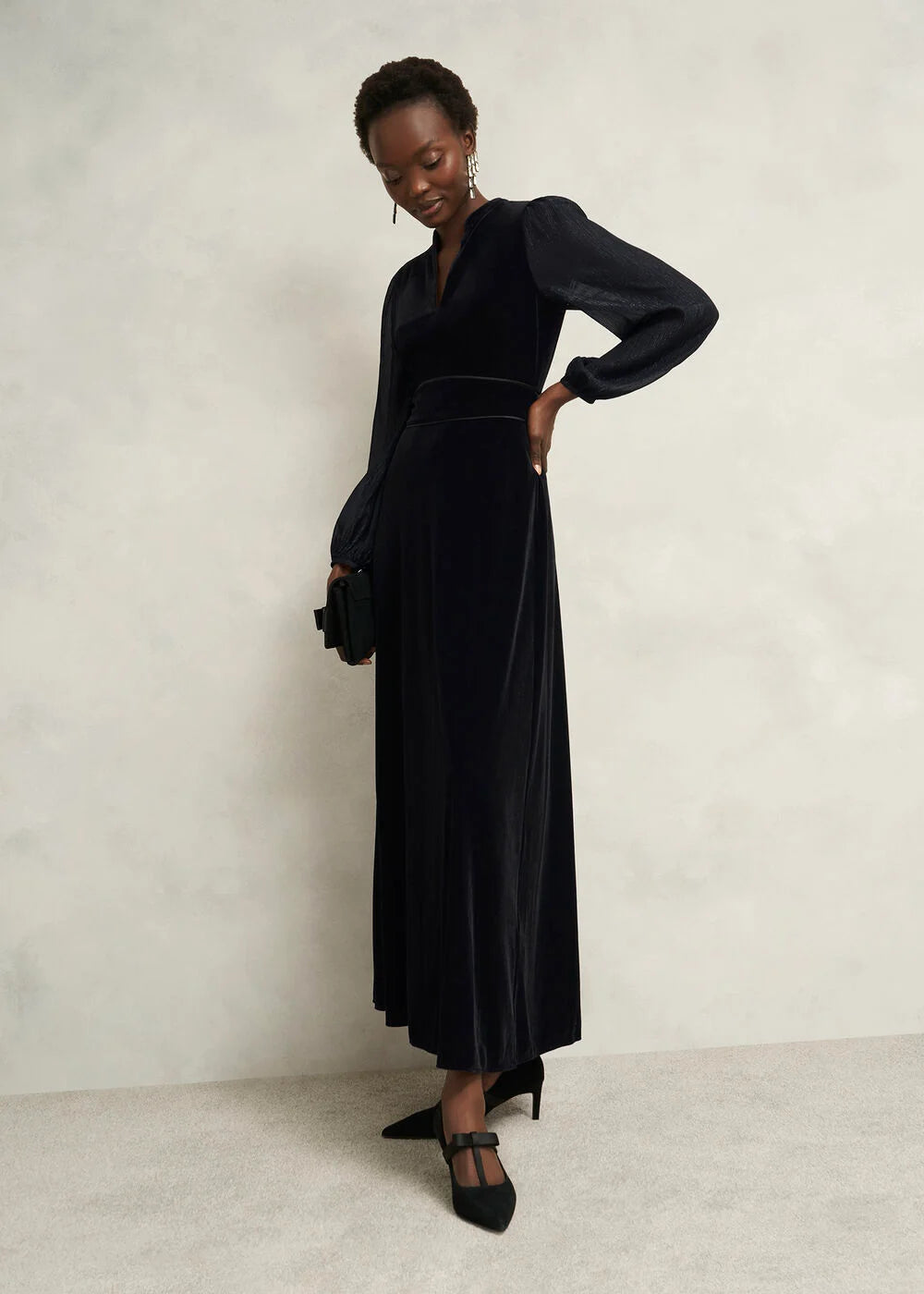 Black Marissa Velvet Dress