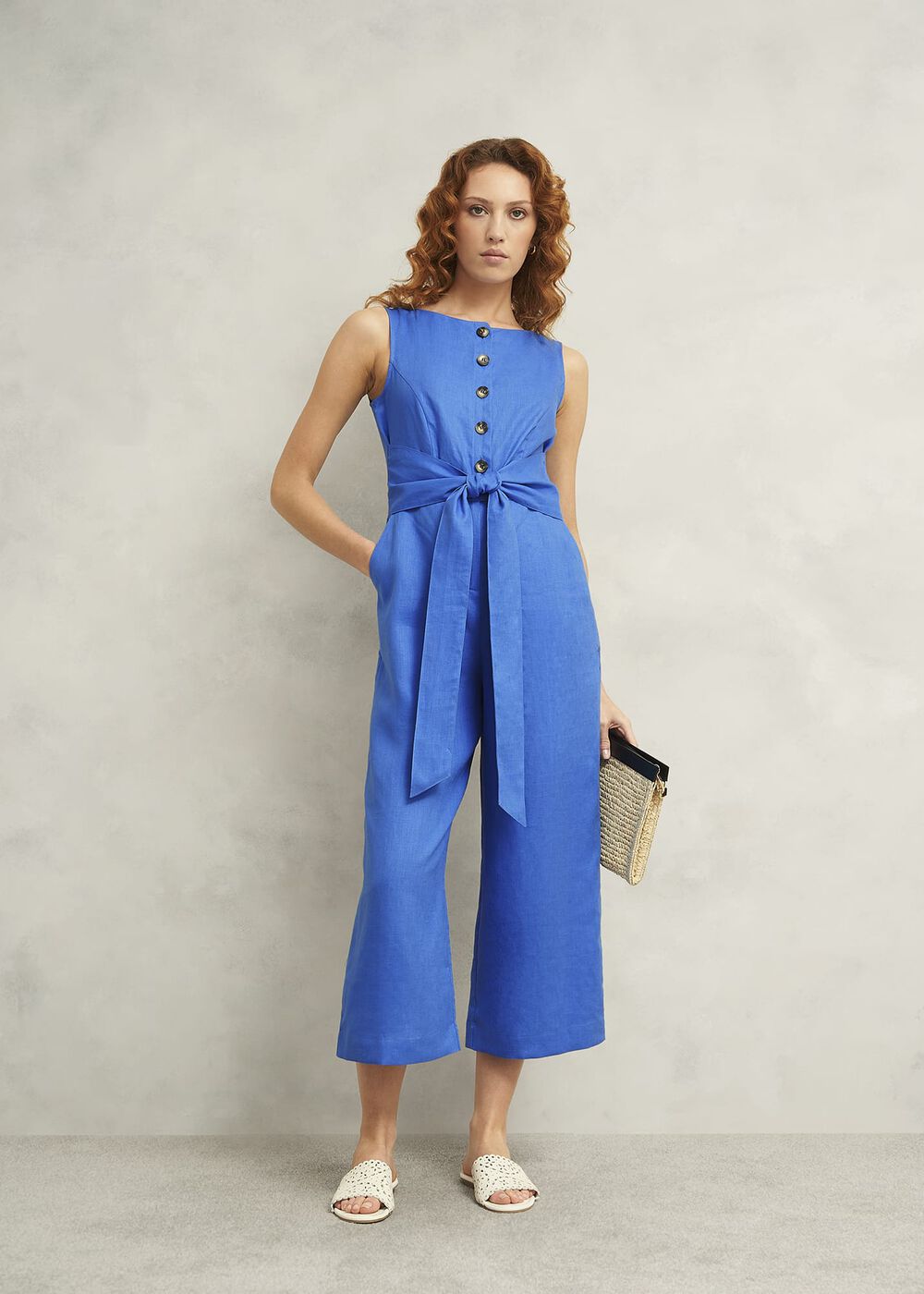 French Blue Melissa Linen Jumpsuit
