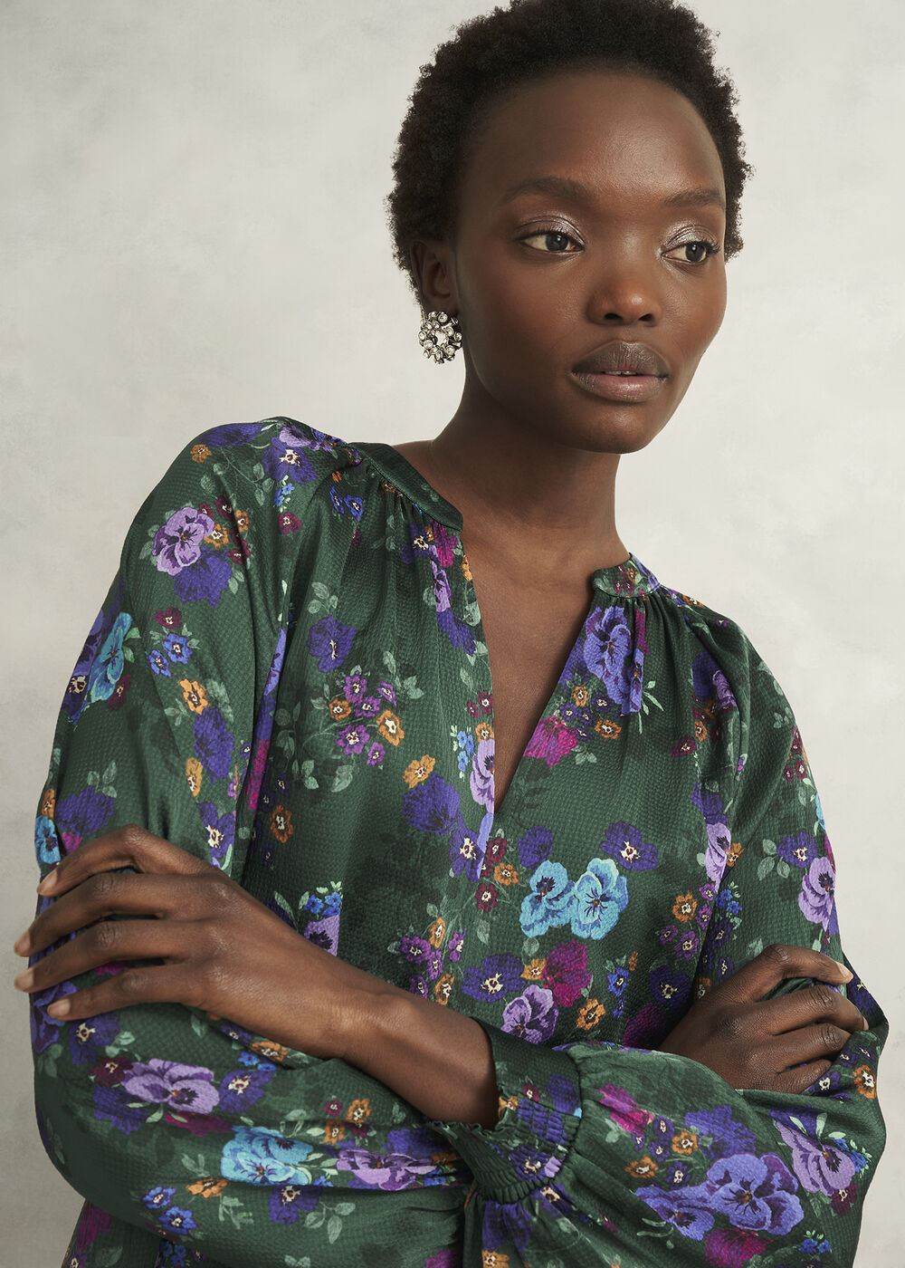 Green Multi Edna Floral Top