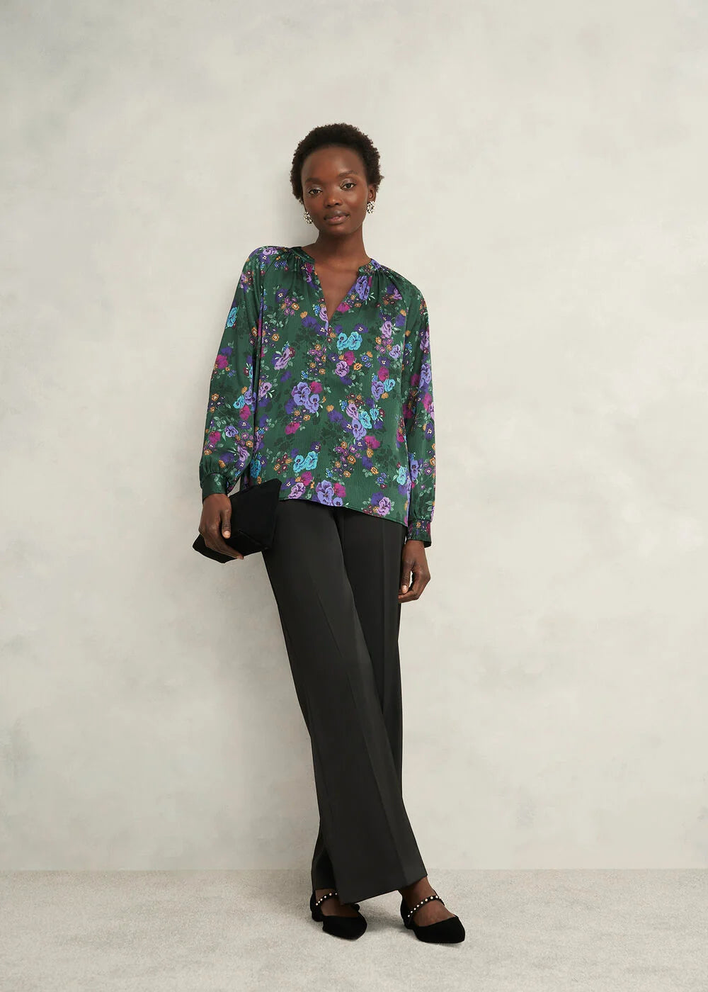 Green Multi Edna Floral Top