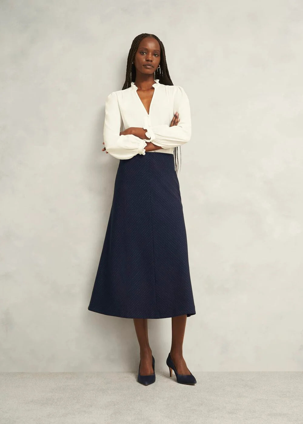 Navy Ivory Laura Skirt