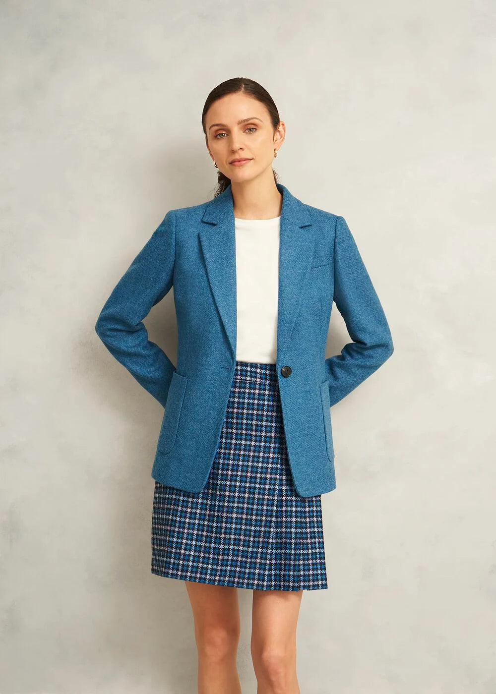 Blue Multi Molly Wool Kilt Skirt