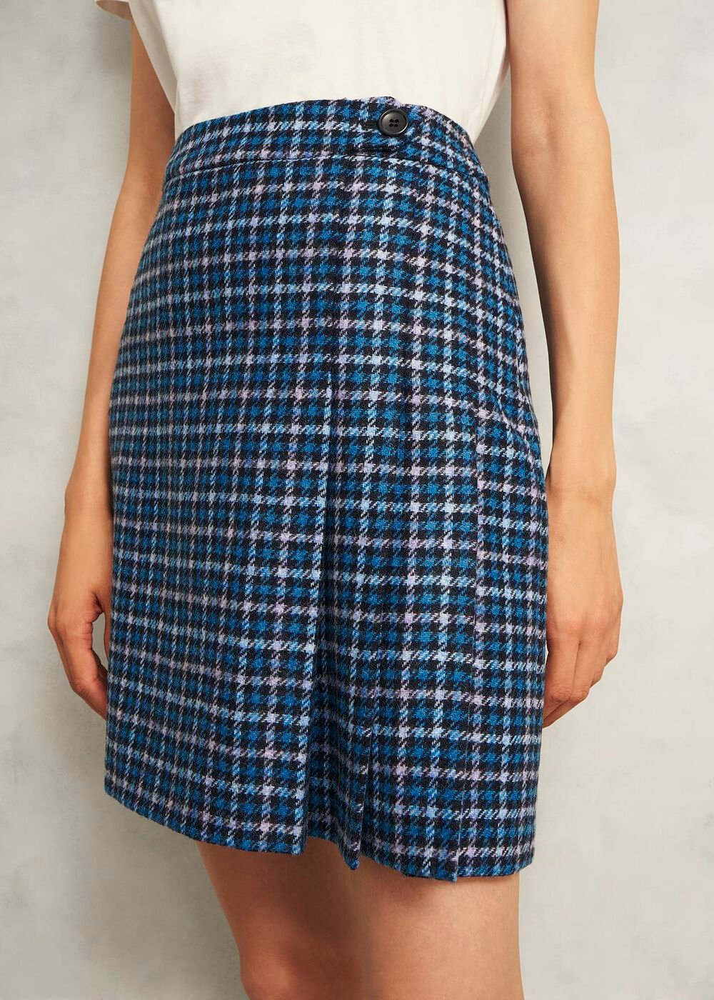 Blue Multi Molly Wool Kilt Skirt