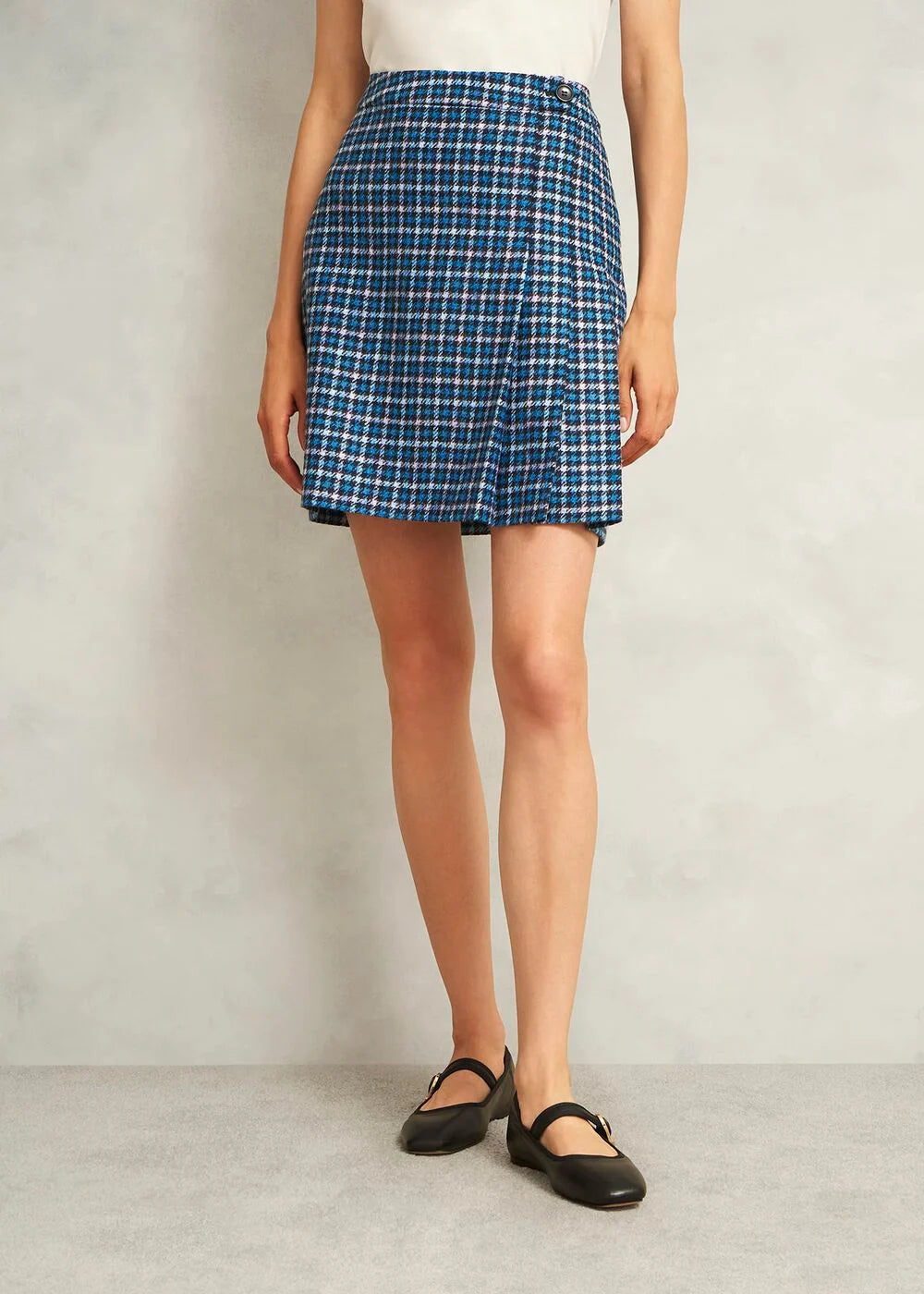 Blue Multi Molly Wool Kilt Skirt