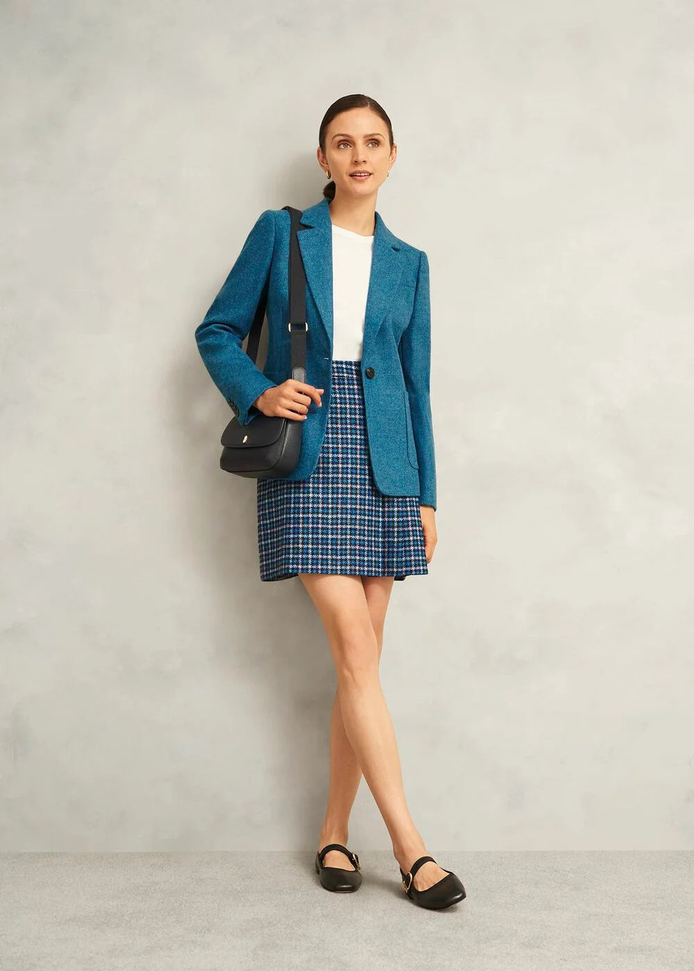 Blue Multi Molly Wool Kilt Skirt