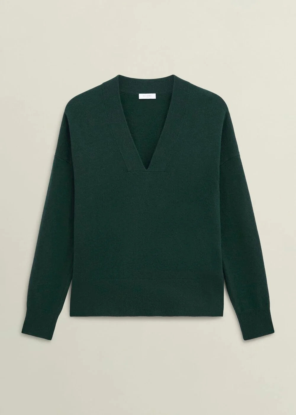 Ponderosa Green Lettie Wool Blend V Neck Jumper