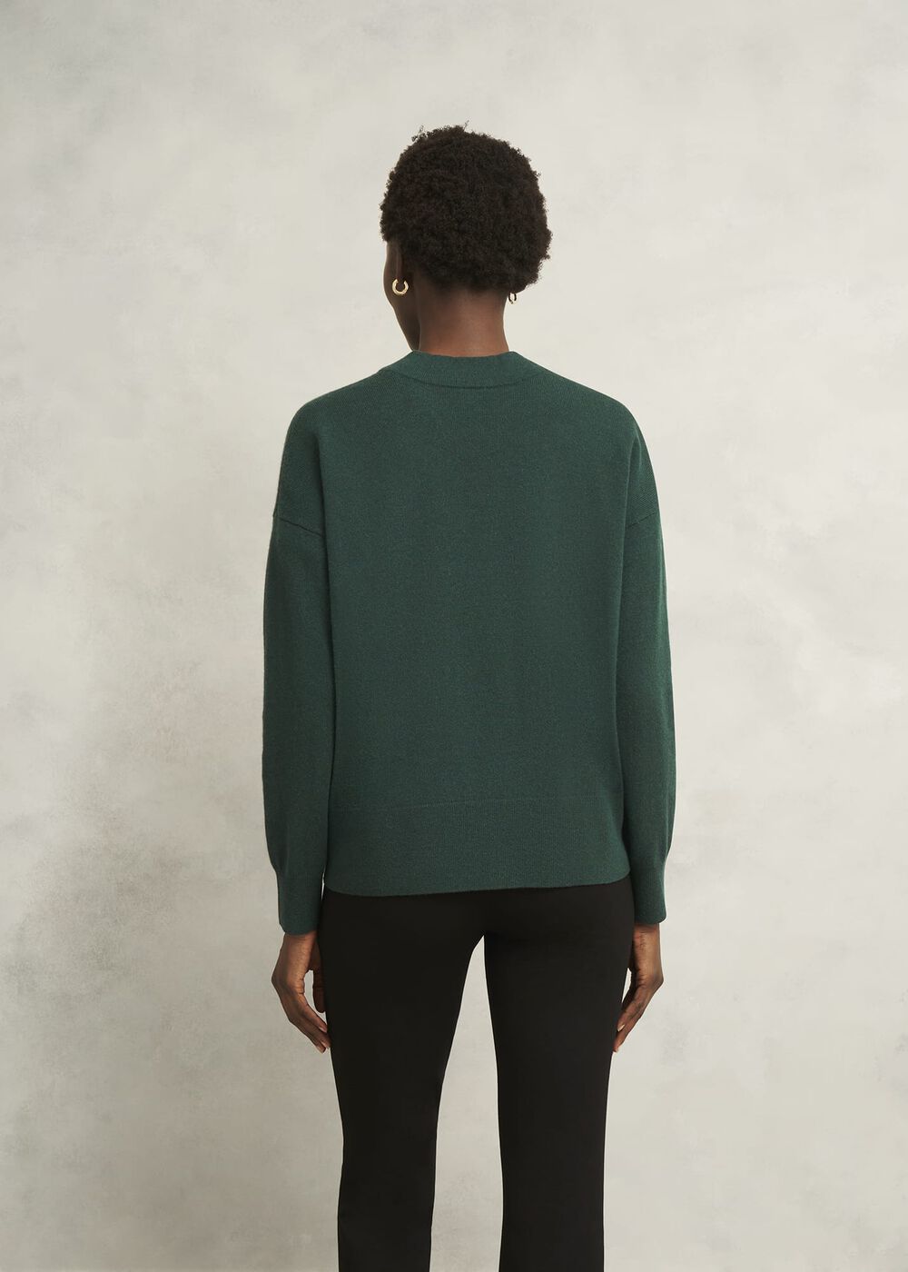 Ponderosa Green Lettie Wool Blend V Neck Jumper