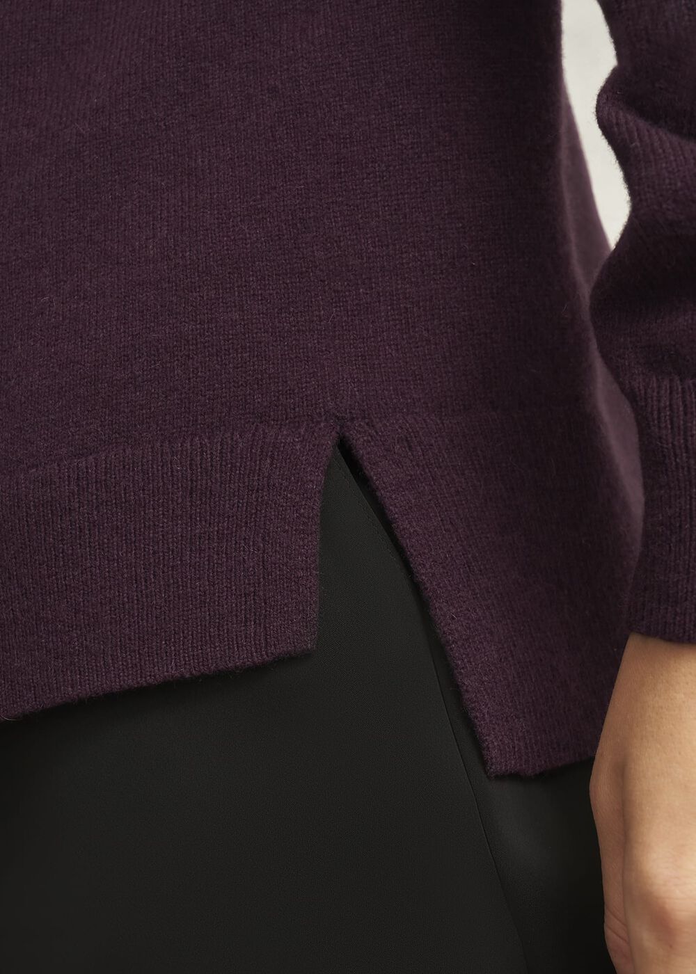 Malbec Purple Sherry Wool Blend Gem Detail Jumper