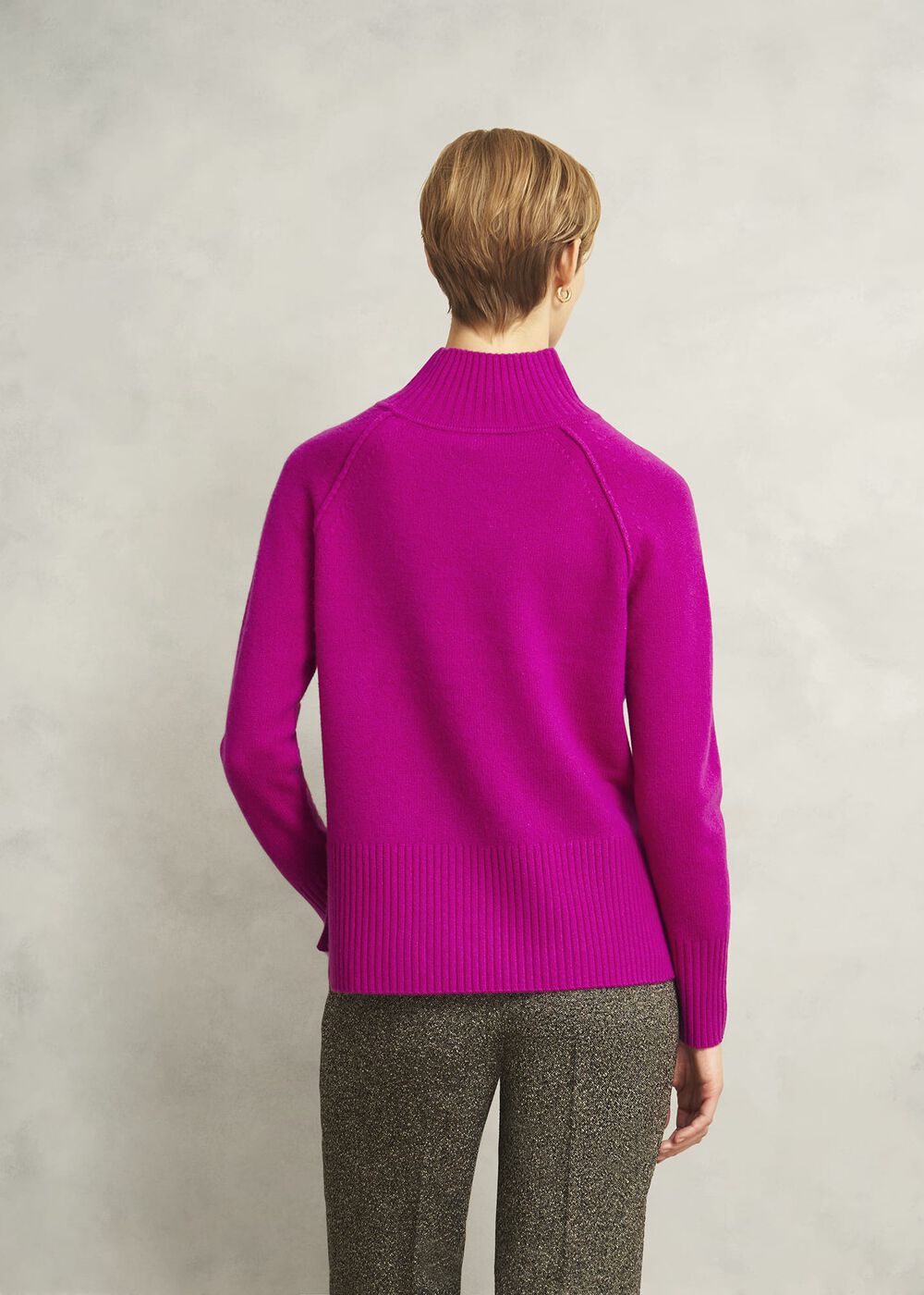 Pink Lorraine Wool Blend Turtle Neck Knitted Jumper