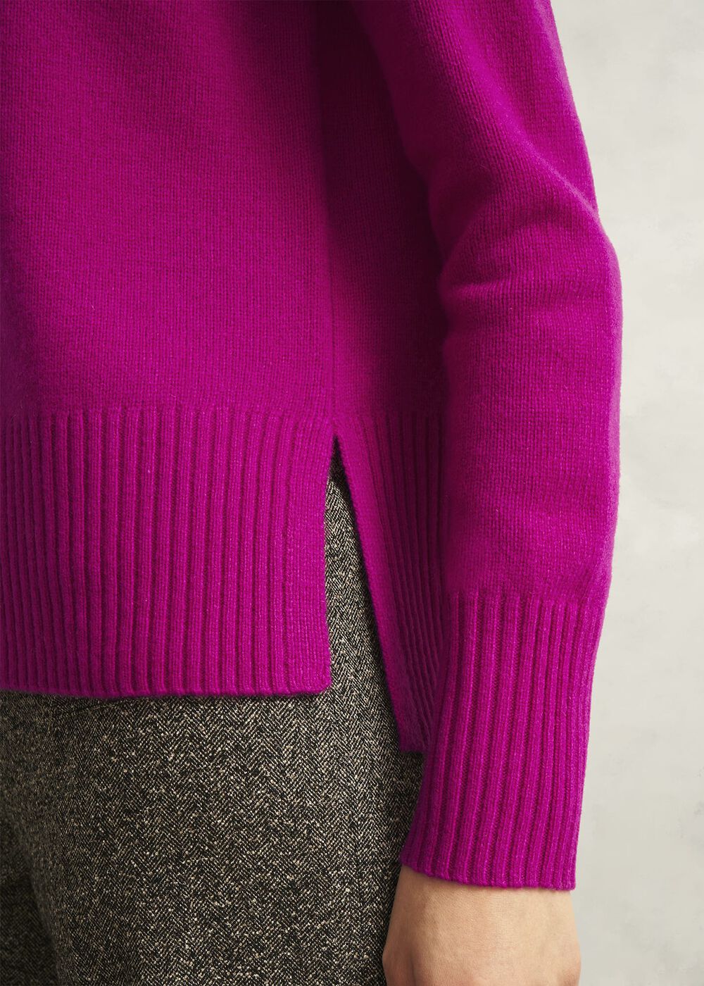 Pink Lorraine Wool Blend Turtle Neck Knitted Jumper
